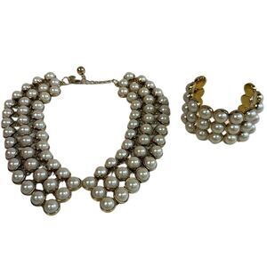 Kate Spade “Ready Set Pearl” Collar Necklace & Cuff Bracelet Set